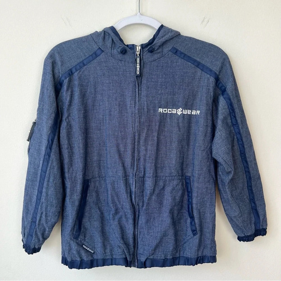Vintage Rocawear Zip Up Jacket Blue Y2k - Picture 1 of 8